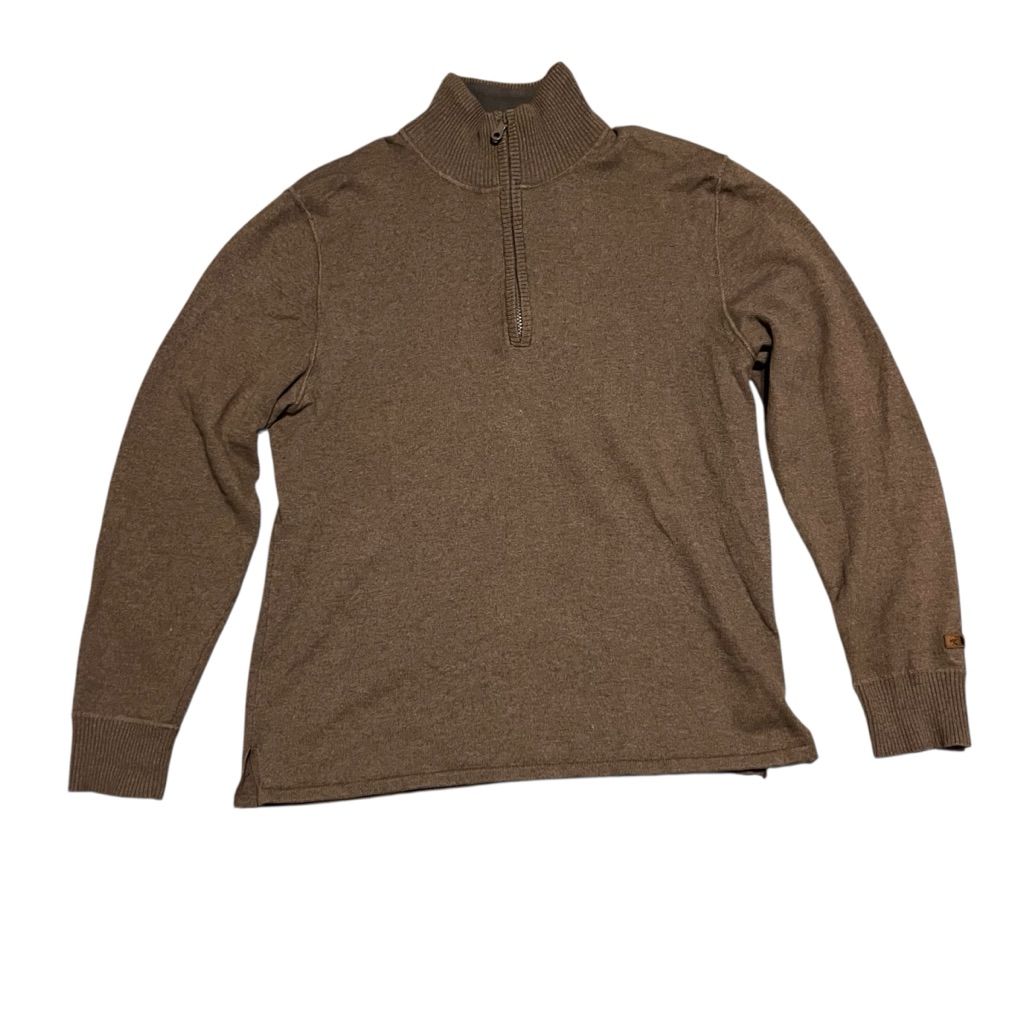 Men's The North Face 1/4 Zip Wool Blend Sweater - Brown Heathered Size Smalll